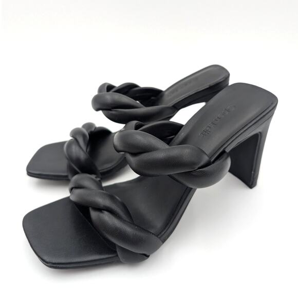 Open Edit Remmy Twist Heel Sandal Open Toe Women's Black Size US7M EU38 - Picture 1 of 12